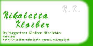 nikoletta kloiber business card